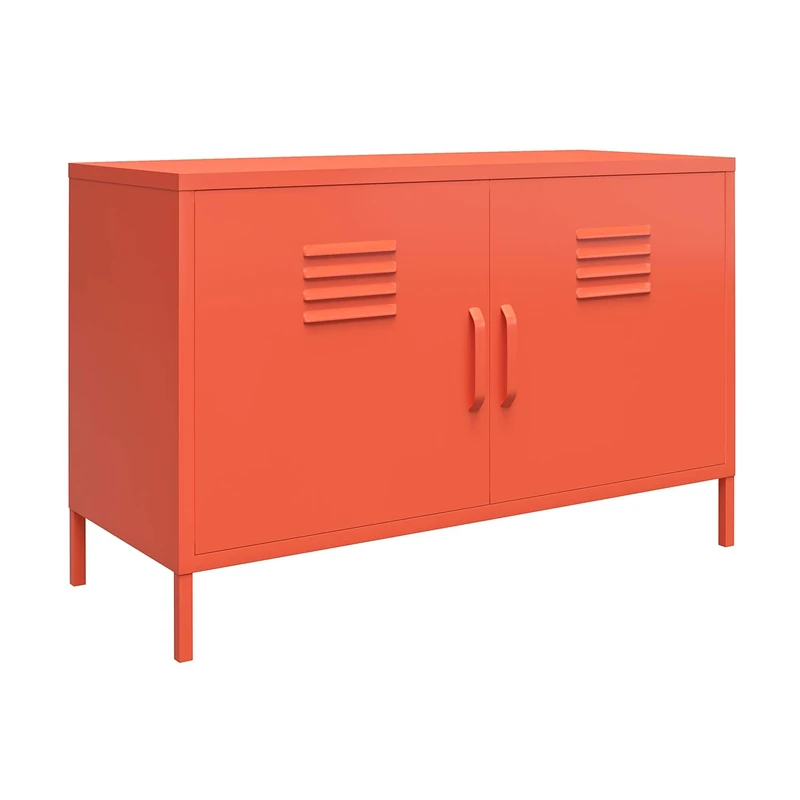 DHP Cache 2 Door Metal Locker Accent Cabinet Orange
