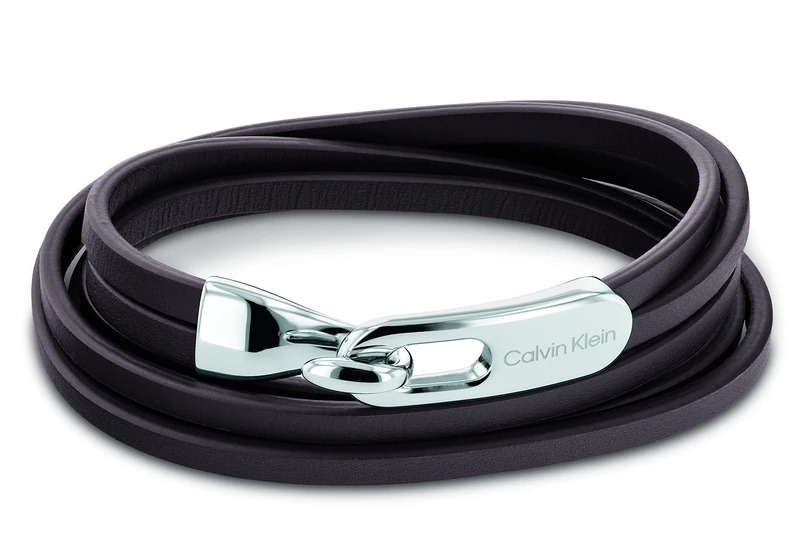 Calvin Klein Men's WRAPPED & BRAIDED Collection Leather Bracelet Brown - 35000110