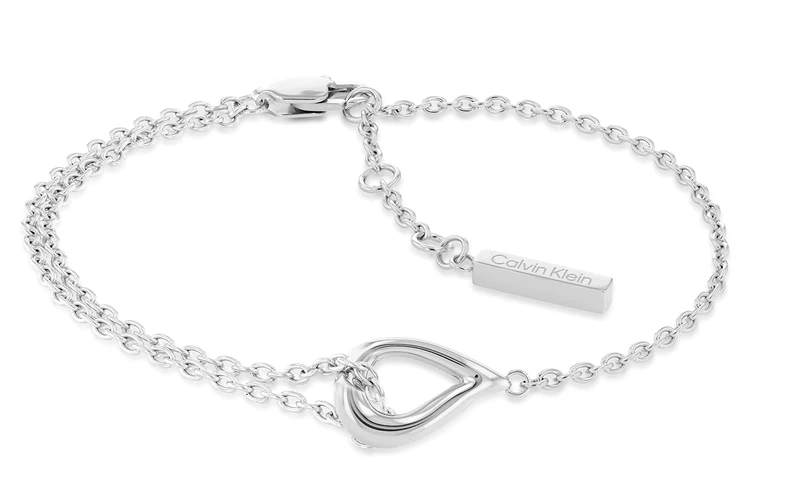 Calvin Klein Women's SCULPTURED DROPS Collection Bracelet in Stainless Steel with a Charm - 35000076