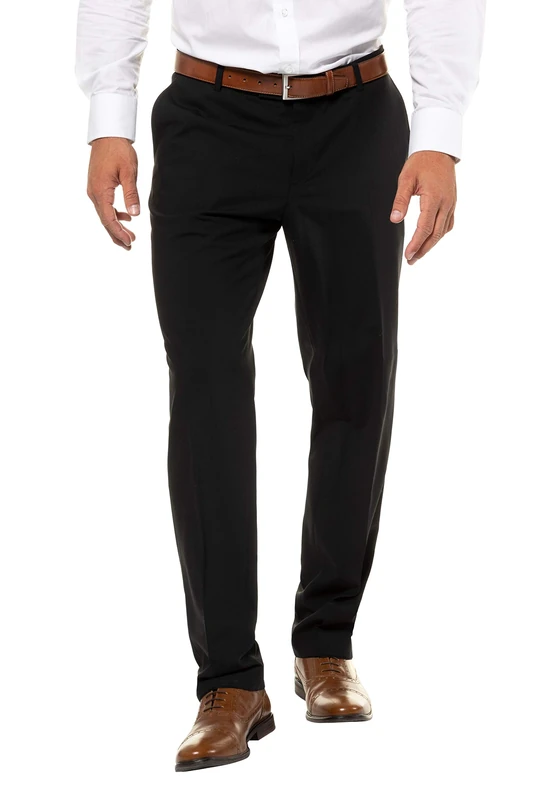 JP 1880 Men's Zeus Flexnamic Belly Fit Trousers Business, Black, 42 W/32 L