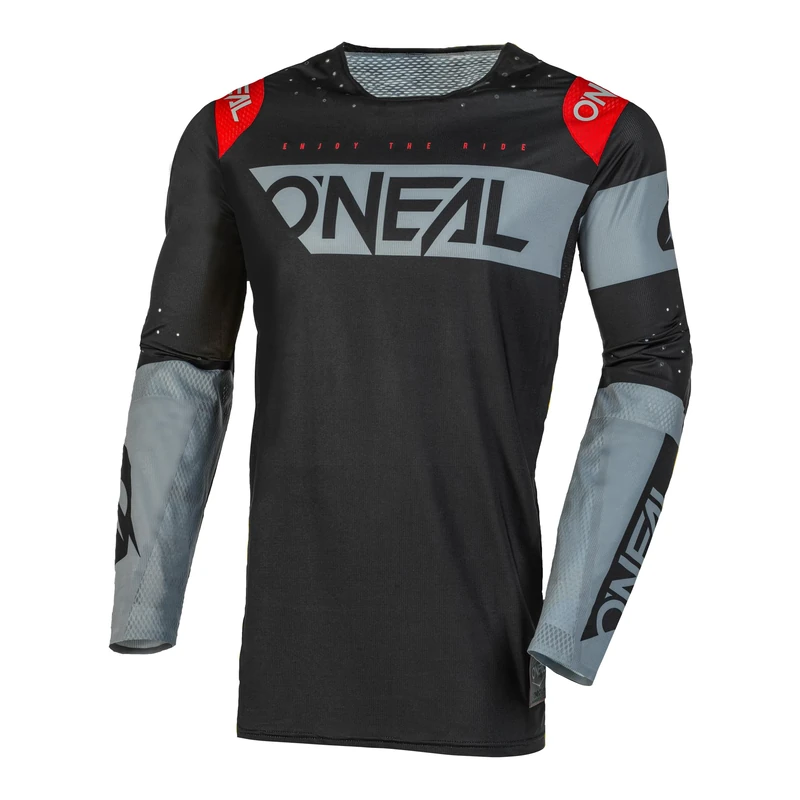O'NEAL Men's P001-503 Long Sleeve Motocross Shirt, Schwarz/Grau, M