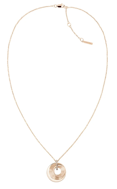 Calvin Klein Women's PLAYFUL CIRCULAR SHIMMER Collection Pendant Necklace Embellished with Crystals - 35000158