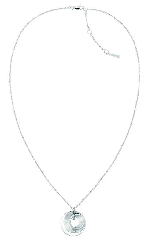 Calvin Klein Women's PLAYFUL CIRCULAR SHIMMER Collection Pendant Necklace Embellished with Crystals - 35000157