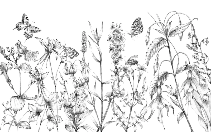 Komar Non-Woven Photo Wallpaper Butterfly Field Design Size 400 x 250 cm Width 50 cm