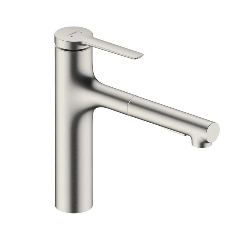 hansgrohe Zesis M33 Kitchen Tap, 160, pull-out spray, 2 Sprays, Hose Box lite, stainless steel finish, 74804800