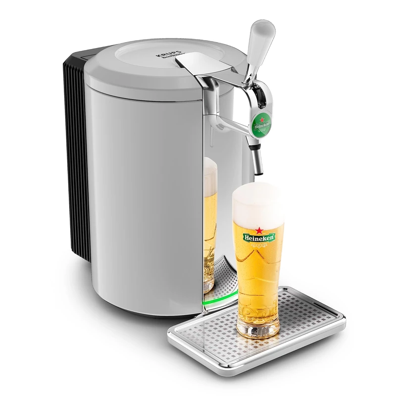 Krups Beertender Draft Beer Machine, 5 L Kegs, Heineken Group Brands, Indicator Light, Perfect Temperature and Foam, Cold Beer, Easy Installation, Compact VB452E10