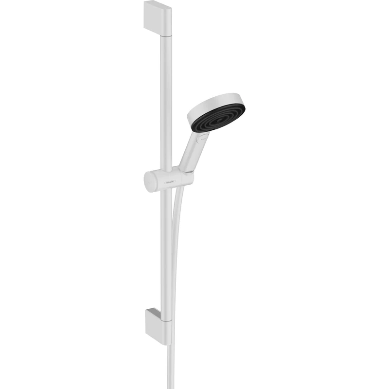 Hansgrohe Shower Set Pulsify Select S, Shower Head with Shower Rail 65 cm, Shower Hose, Shower Holder, Hand Shower with 3 Sprays (Relaxation), Matt White, 24160700