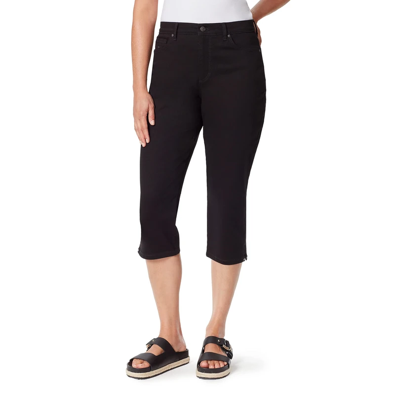 Gloria Vanderbilt Womens Amanda Capri Jean, Black, 12