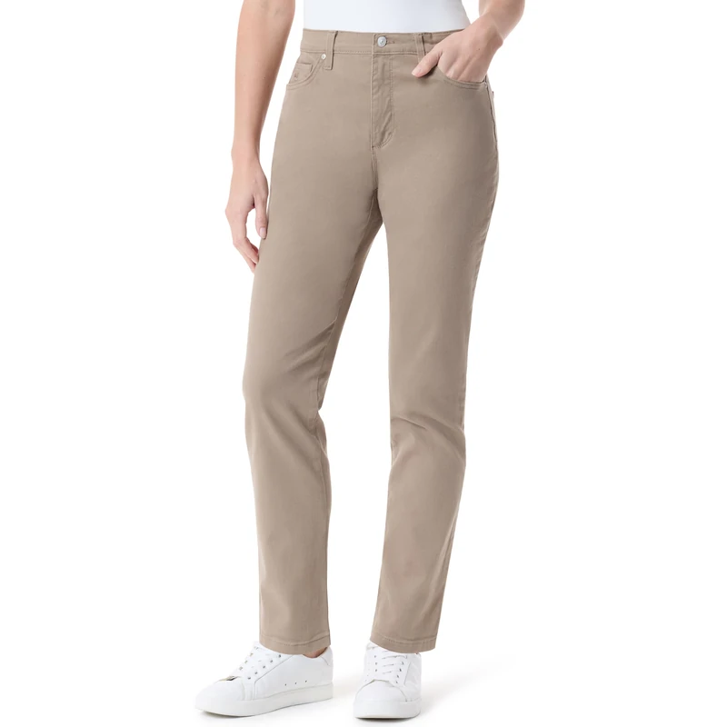 Gloria Vanderbilt Women's Classic Amanda High Rise Tapered Jean, Hazelnut, 4 Short