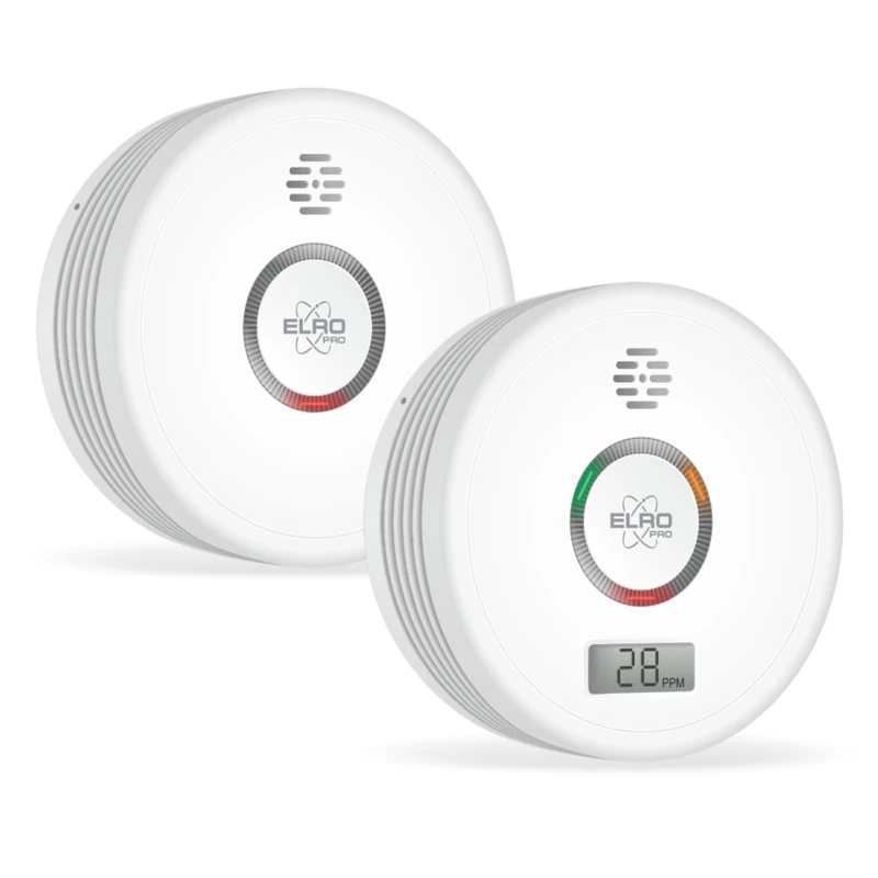 ELRO FF4910 PRO Fire Prevention Kit: Smoke & Carbon Monoxide Detector, 10-Year Battery, Meets EN14604 & EN50291 Standards, White