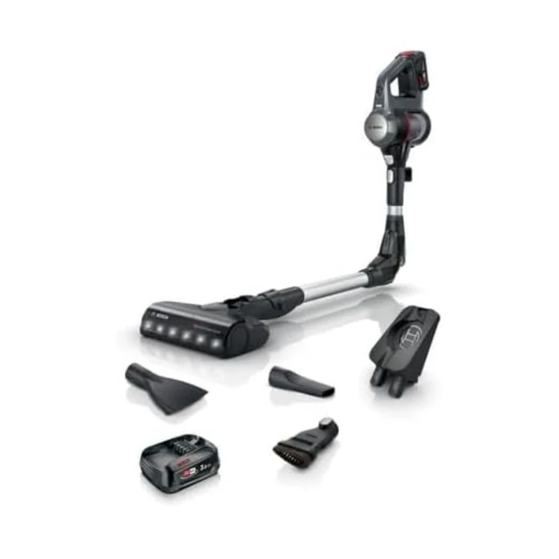 Bosch Electroménager - BBS712A, Vacuum Cleaner, Unlimited 7, 2x 30Ah batteries, Flexible Tube, Light weight, accessories, LED lighting, Anthracite