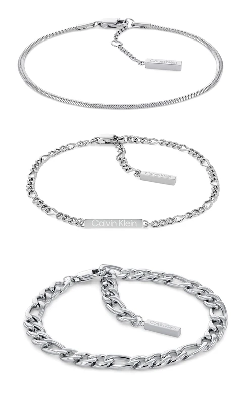 Calvin Klein Women's LINKED Collection Set of 3 Bracelets in Stainless Steel - 35700003