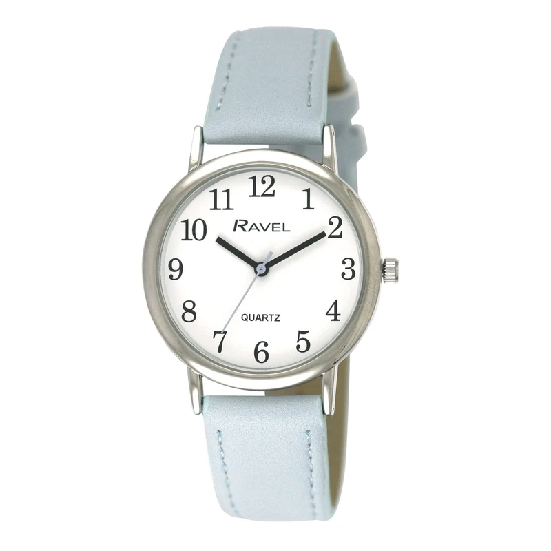 Ravel - Women's Pastel Coloured Everyday Watch (27mm case) - Analogue Quartz - R0137.06.2 - Sky Blue/Silver Tone