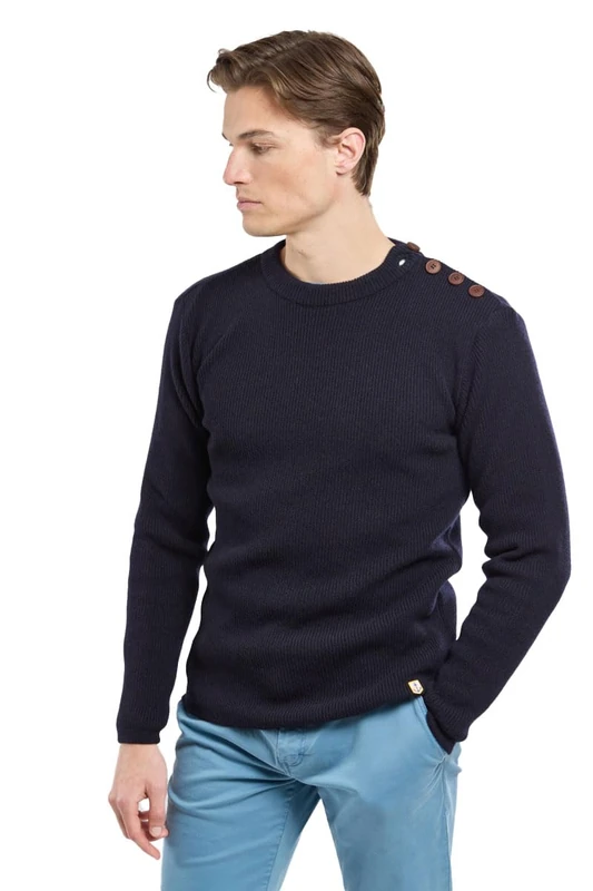 Armor Lux Men's Marine Heritage Sweater Pullover, White/Blue, XX-Large