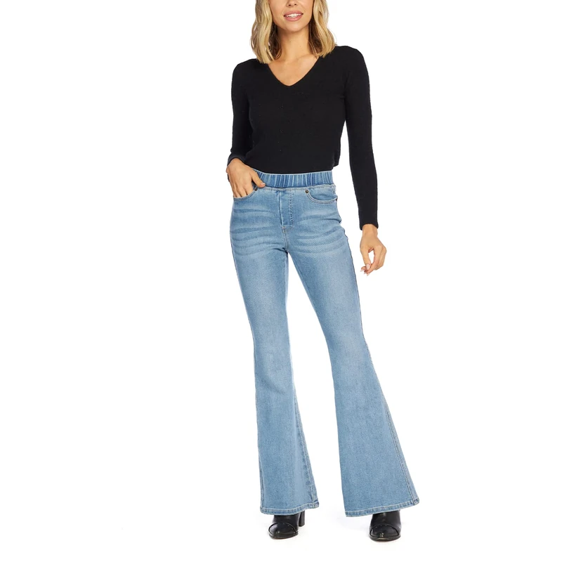 Mud Pie Women's Sicily Flare Jeans Casual Pants, Blue, M - Image 1