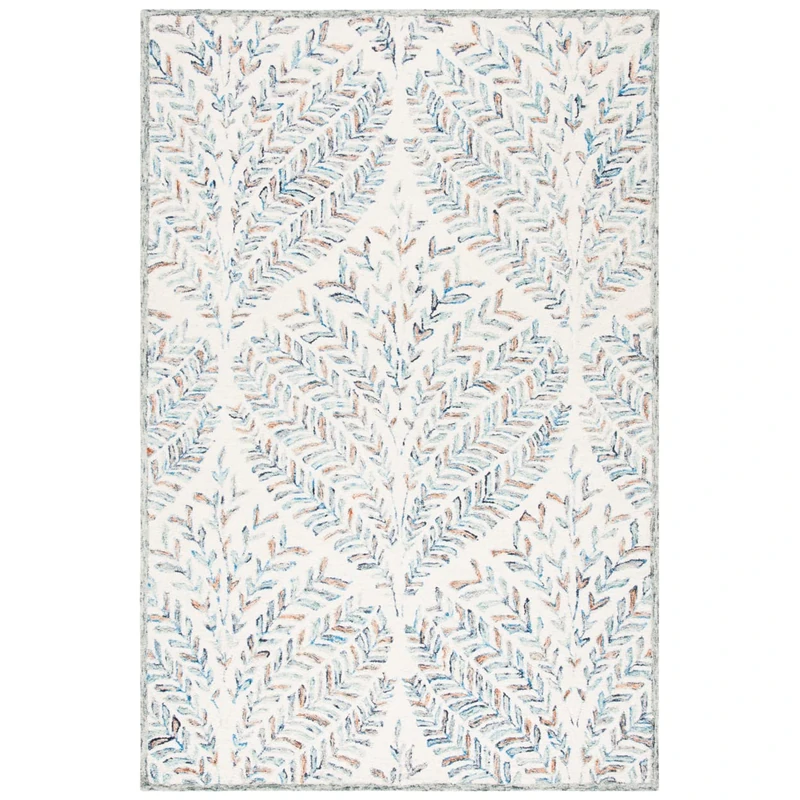 Safavieh Modern Rug for Living Room, Dining Room, Bedroom - Capri Collection, Short Pile, in Beige and Blue, 61 X 91 cm - Image 1