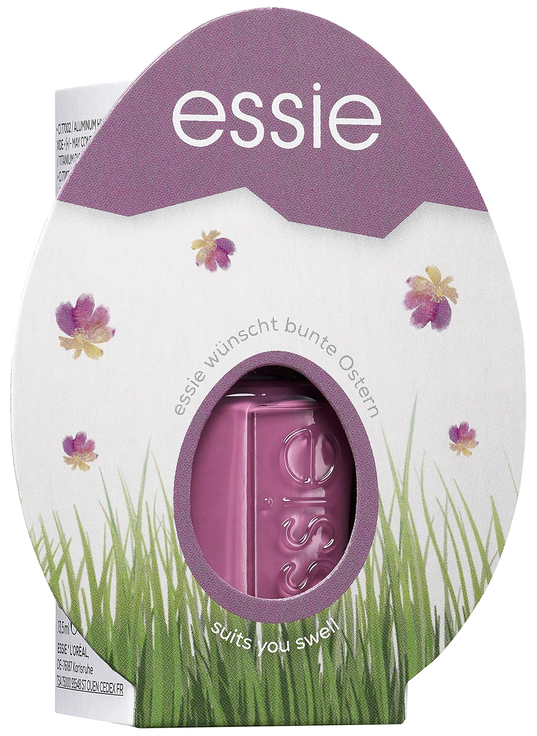 essie Nail Polish in Spring Easter Packaging, Gift Set in Easter Egg Design for Colour-Intense Fingernails, No. 718 Suits You Well, Purple, 13.5 ml