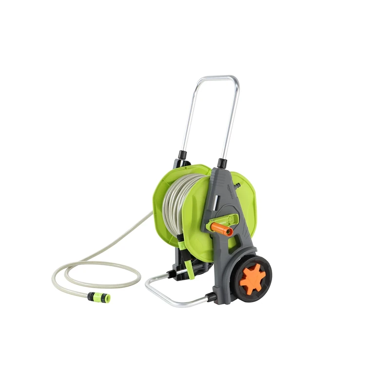 Amazon Basics Hose Pipe Reel Cart with Hose, 30 m, Green/Grey