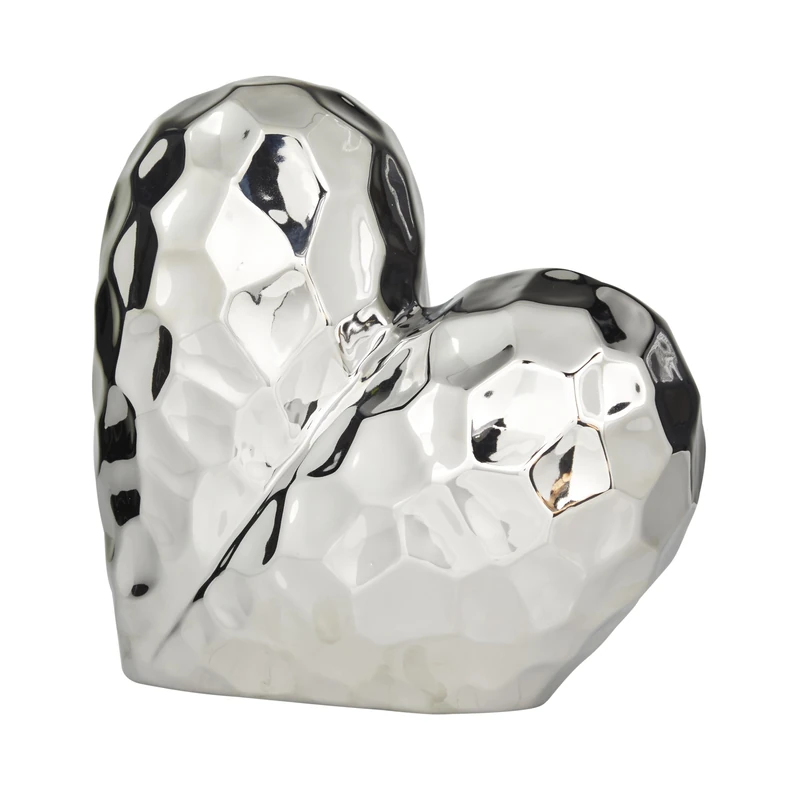 Deco 79 Statue and Sculpture Home, Art Decor Living Room, Office, Bedroom, Porcelain, Silver, 12" x 6" x 11"