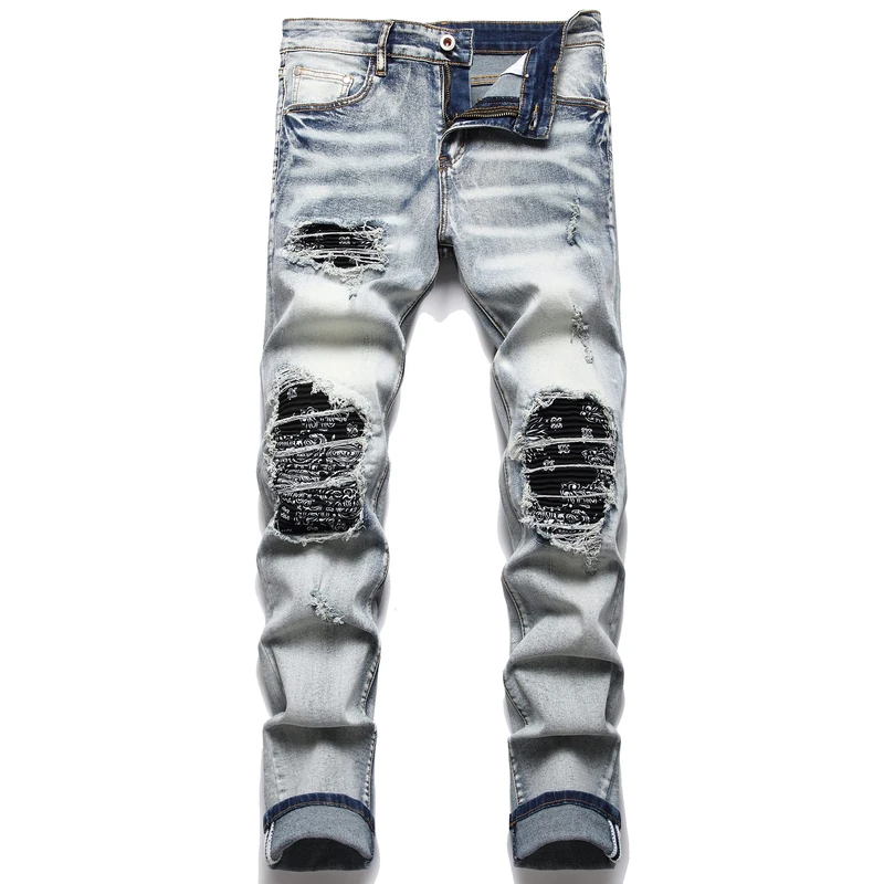TMMMT Men's Fashion Washed Straight Fit Slim Jeans, 6606blue, 34