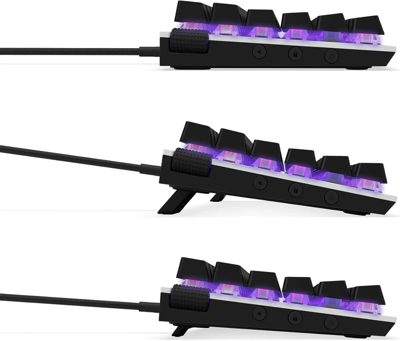 NZXT Function Mini TKL Mechanical PC Gaming Keyboard - Illuminated - Linear RGB Switches - MX Compatible Switches - Hot Swap - Durable Aluminum Top Plate - Mechanical Keyboard | DE (QWERTZ) White