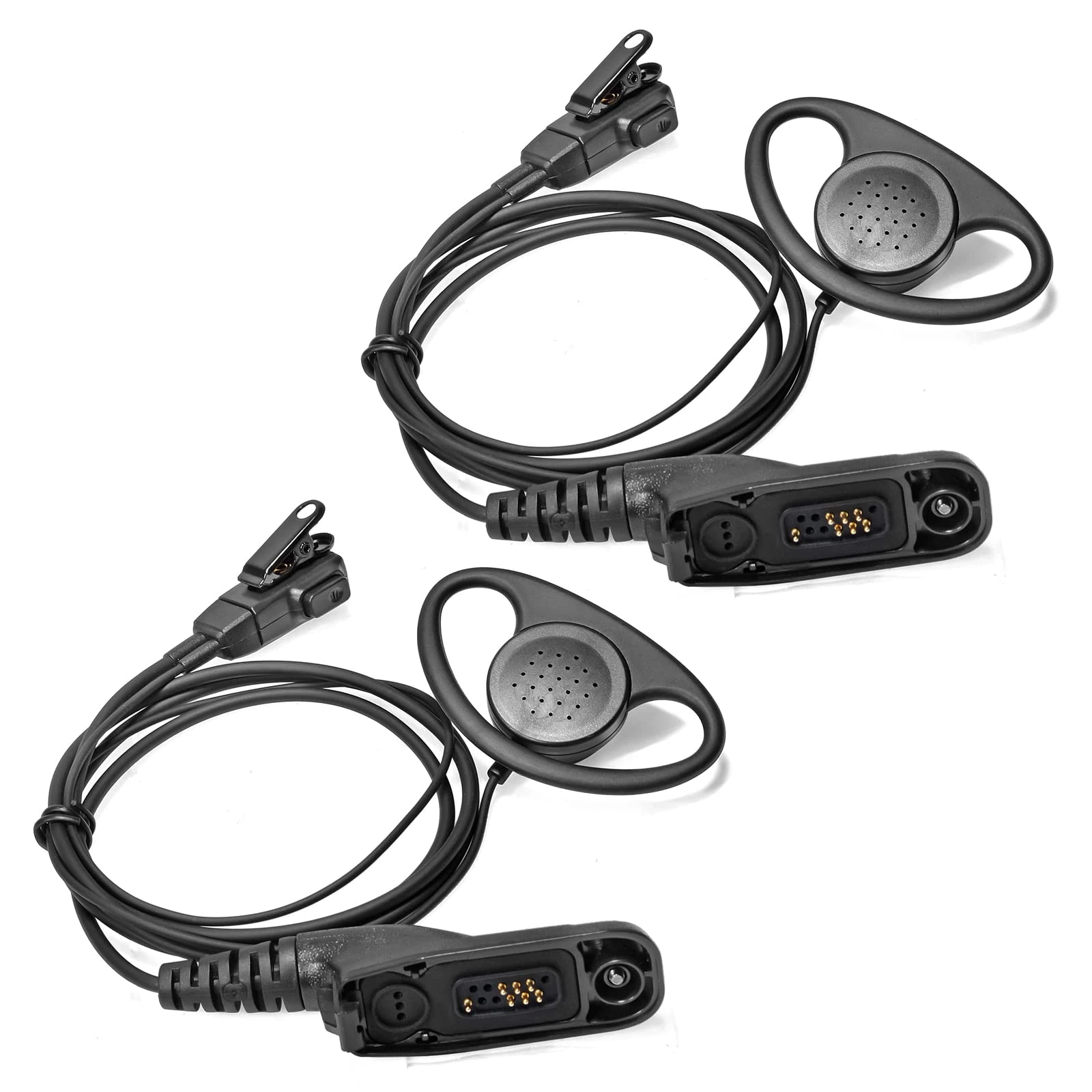 HYSHIKRA D Shape Earpiece with Mic Multi Pin Headset Compatible with Motorola DP3400 DP4400 DP4800 DGP4150 XiR-P8200 Xpr-6300 Two Way Radio (2 Pcs)