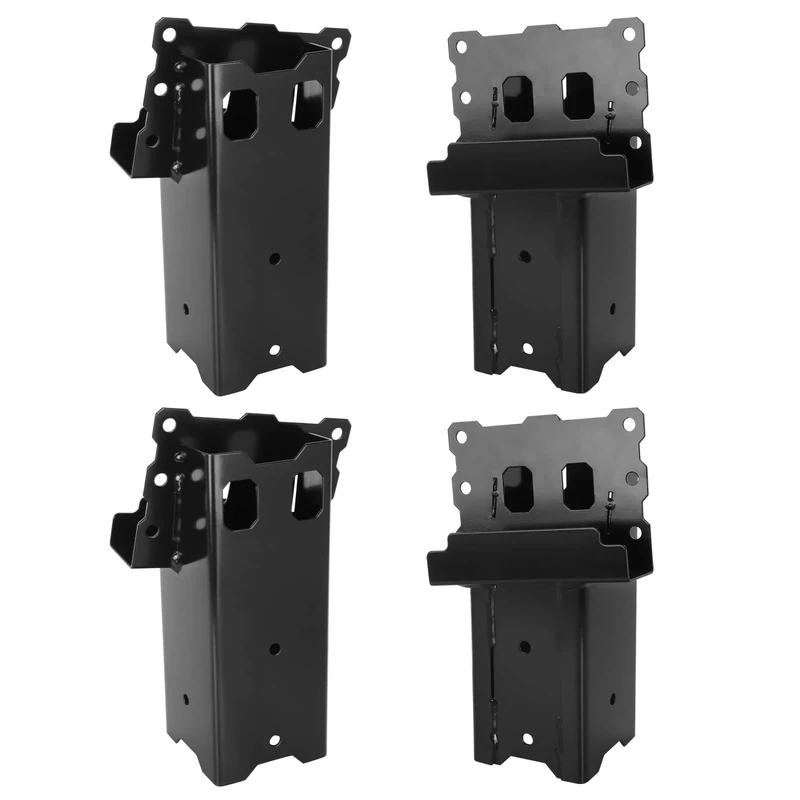 Highwild Platform Brackets Multi-Use 4x4 Compound Angle Brackets for Deer Stand, Hunting Blinds, Observation Decks & Outdoor Platforms - Set of 4 - Black.