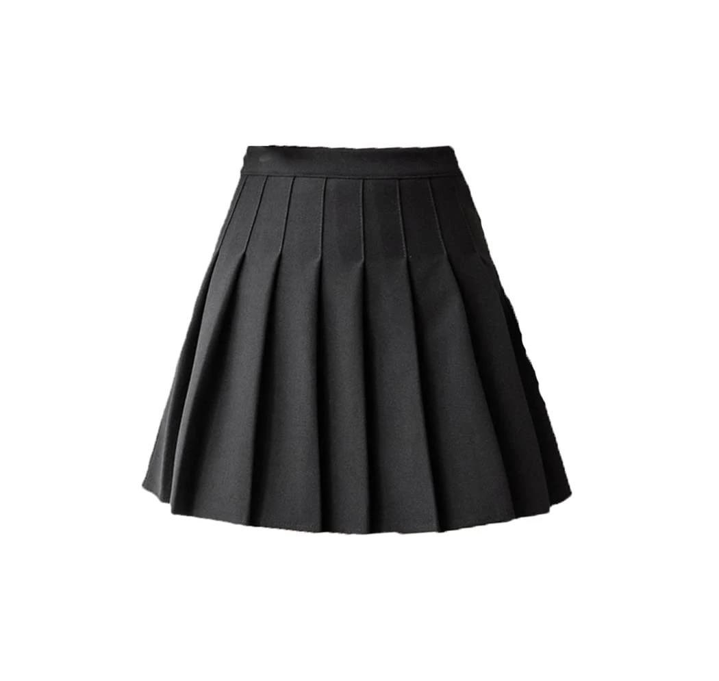 KEHAIOO Autumn Woolen Mini Pleated Skirt, Women Korean Style High Waist A Line Short Skirt