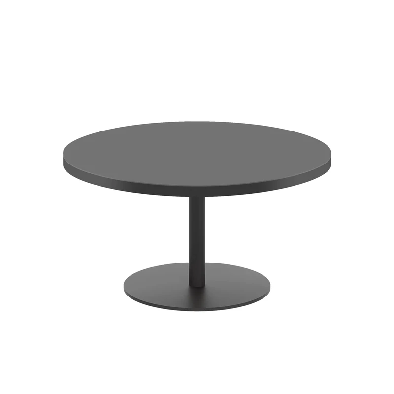 Office Hippo Circular Coffee Table, Sturdy & Stylish Small Table Desk, Laptop Table For Cafe, Coffee Shop or Bar, Versatile Office Table Ideal For Breakroom, 5 Year Guarantee - Black / Black
