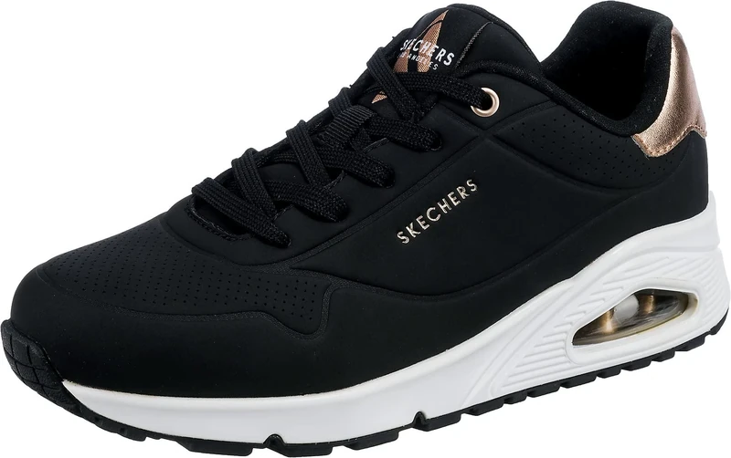 Skechers Women's Uno Golden Air Sneaker, Black Durabuck, 3 UK