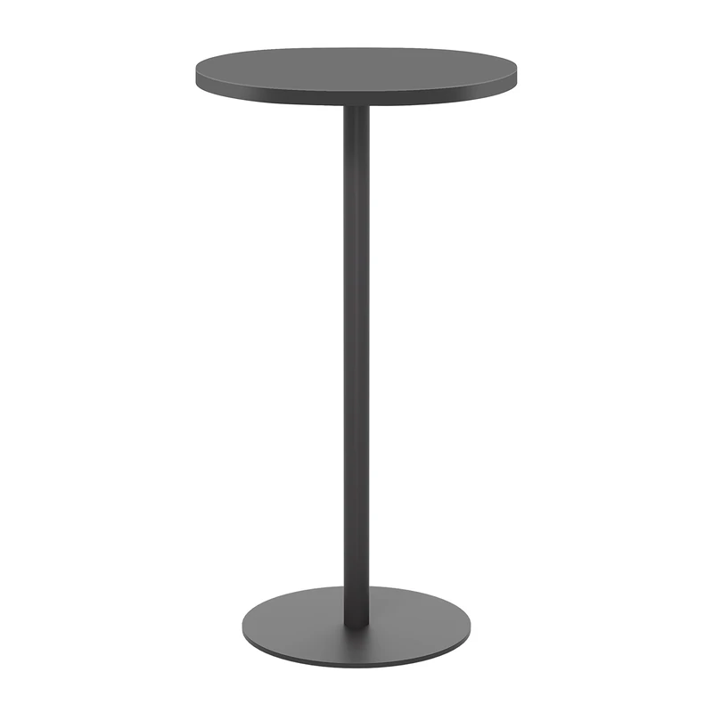 Office Hippo Circular Bar Table, Sturdy & Robust High Office Table, Stylish Work Table For Home Office, Ideal For Reception Area & Breakout Room, High Table Desk, 5 Year Guarantee - Black / Black