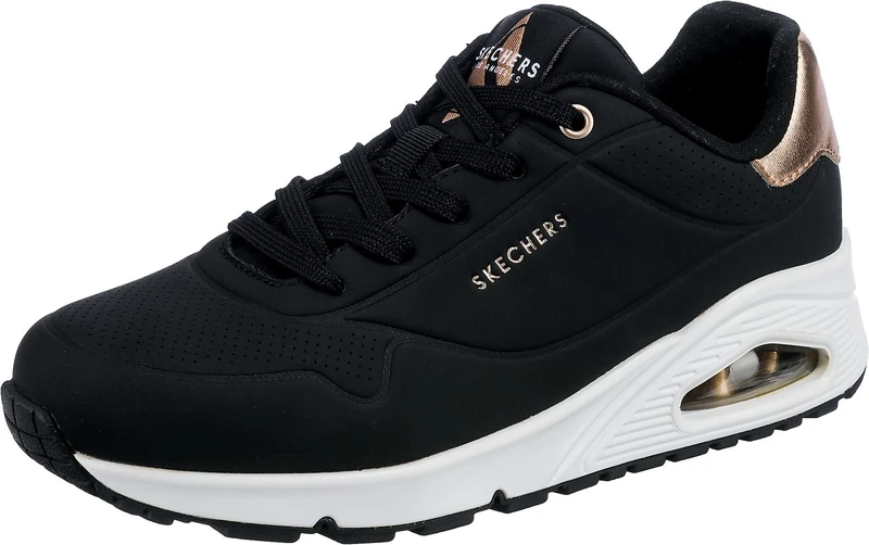 Skechers Women's Uno Golden Air Sneaker, Black Durabuck, 5 UK