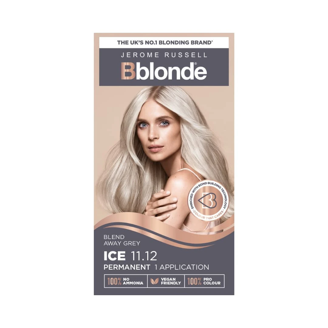 Jerome Russell Bblonde Ice Blonde Permanent Hair Colour – Full Grey Coverage Hair Dye Kit for Pre-Lightened & Blonde Hair, Ammonia Free Hair Dye with Brazil Nut oil
