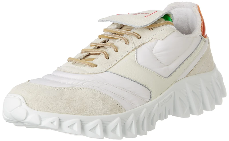 PANTOFOLA D’ORO 1886 Men's Sneakerball Oxford Flat, Off White Orange, 9 UK