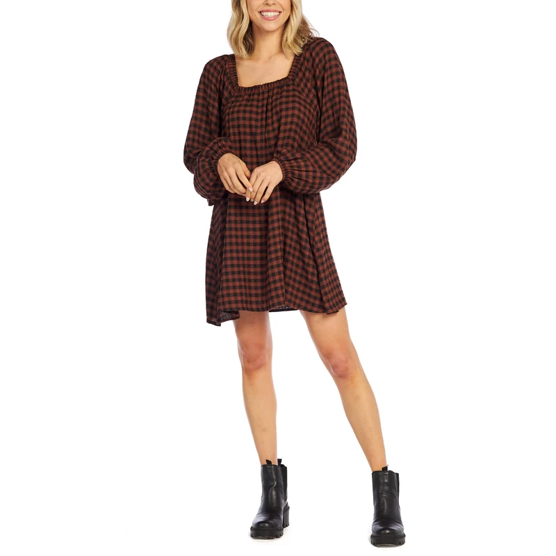 Mud Pie Women's Kirsten Swing Dress, Plaid, Small - Image 1