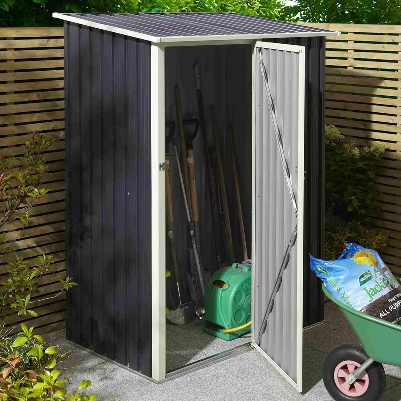 Rowlinson Trentvale 5X3 Metal Pent Shed Dark Grey