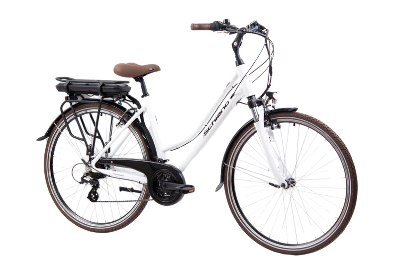 F.lli Schiano E-Ride, Electric Bike for Adults, 28" Trekking Bike, 36V 10.4Ah Removable Battery, 250W Motor, 40Nm, Commuter Ebike, White