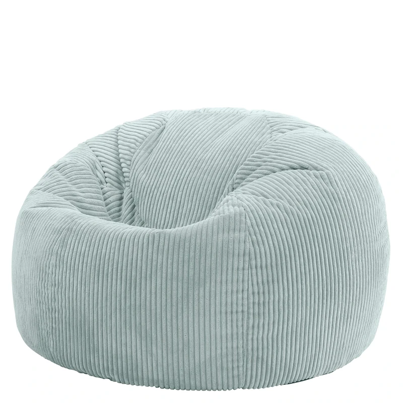 icon Kingston Cord Bean Bag, Mineral Blue, Large Adult Bean Bag Chair with Filling Included, Comfy Chair, Living Room Furniture, Bedroom Furniture