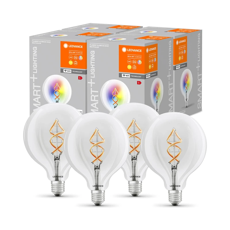 LEDVANCE Smart LED Lamp E27 RGB WiFi Bulb 4-Pack
