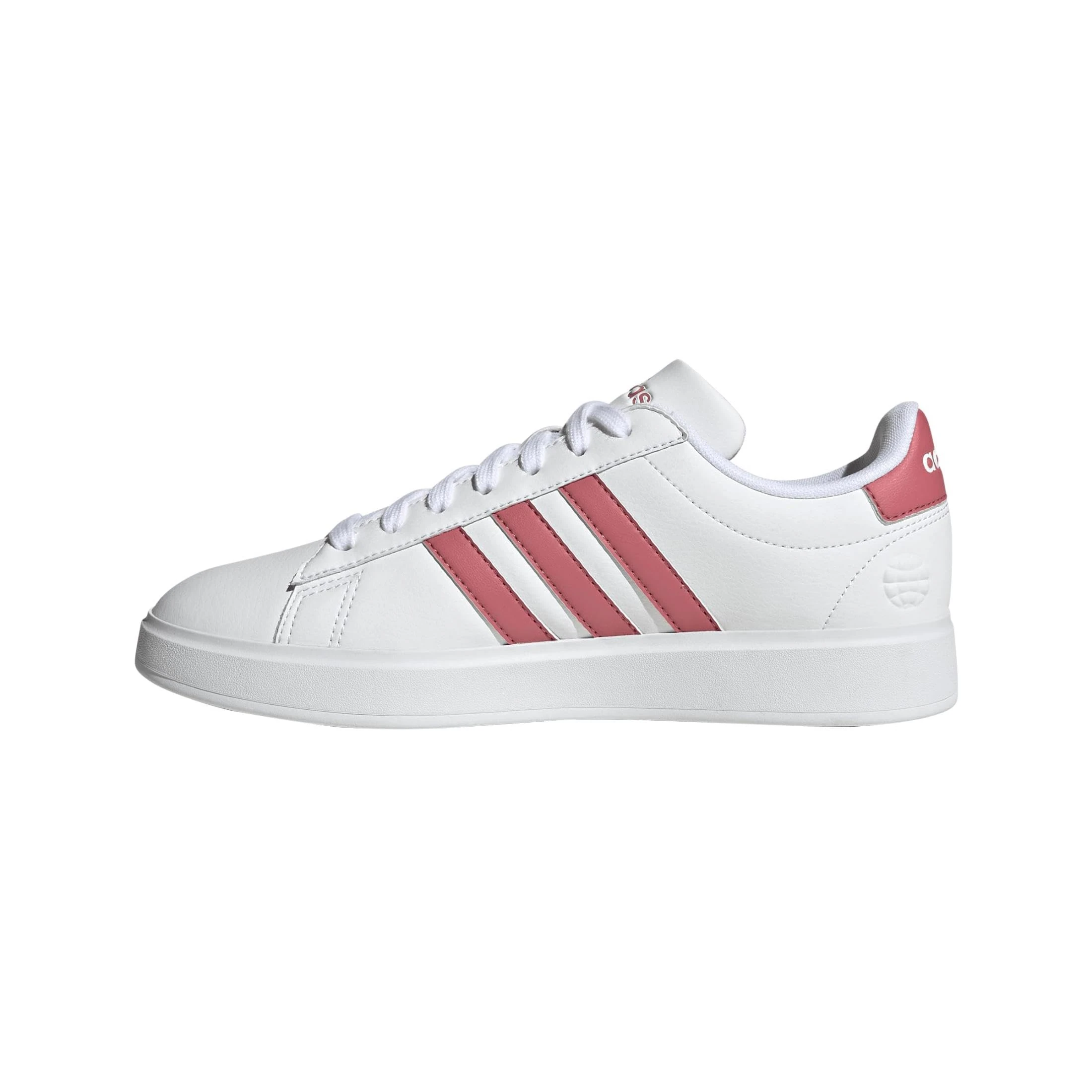 adidas Womens Grand Court 2.0, White/Pink Strata/White, 8.5