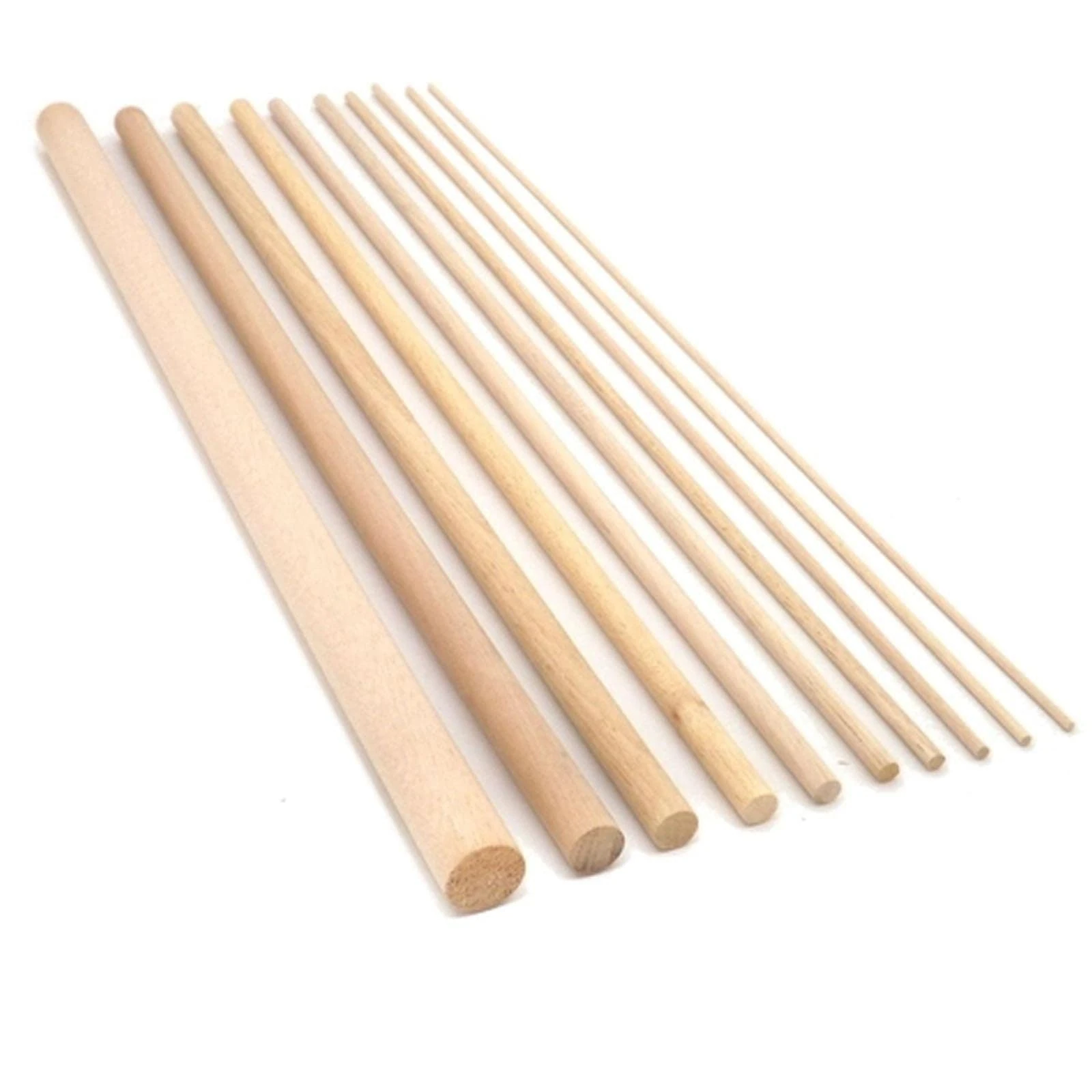 HOME CENTRE 10x Beech Wood Dowels Smooth Rod Pegs 1m x 20mm Craft Sticks DIY Long Wooden Dowel Woodcraft
