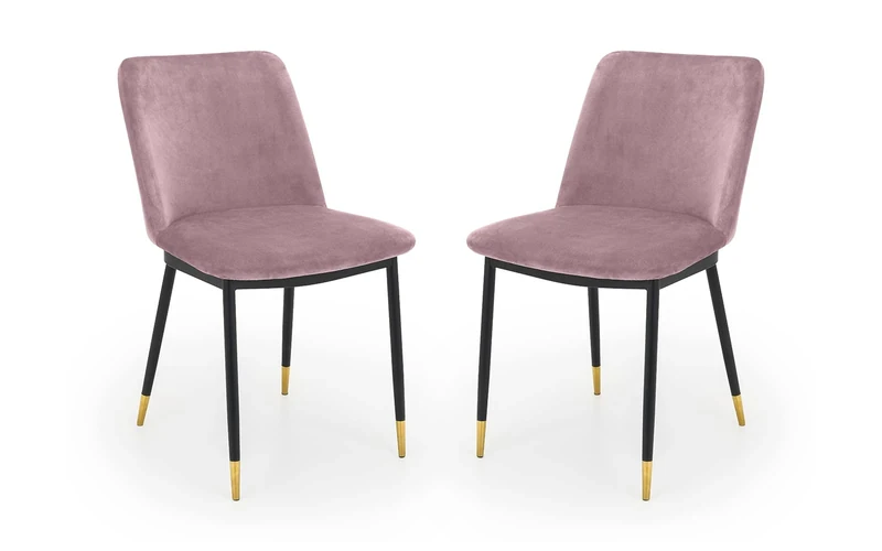 Julian Bowen Set of 2 Delaunay Dining Chairs, Dusky Pink, Height: 83, Width: 50, Depth: 59cm