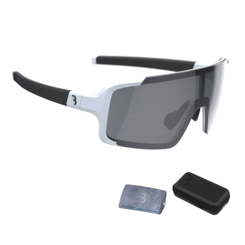 BBB Cycling Chester Cycling Glasses With Large Toric Lens I Cycling Sunglasses for Mountain And Road Bike With Case I UV Protection Biking Glasses I Chester BSG-69T, Matt White