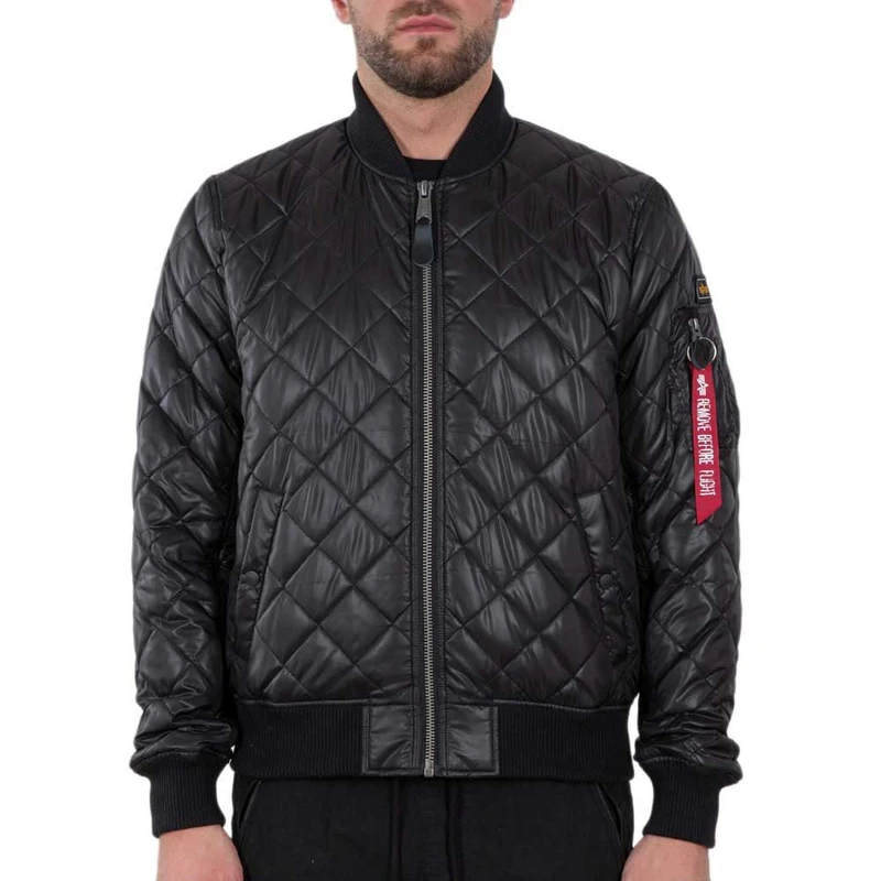 Alpha Industries Men's MA-1 DQ Bomber Jacket, Black, M