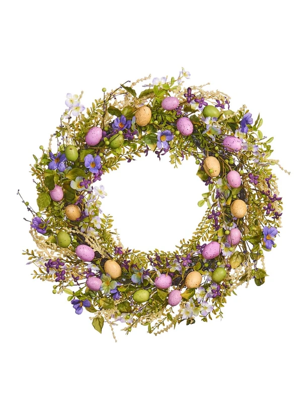 WeRChristmas Artificial Spring Wreath, Purple, 28 Inch (WRS-1008)