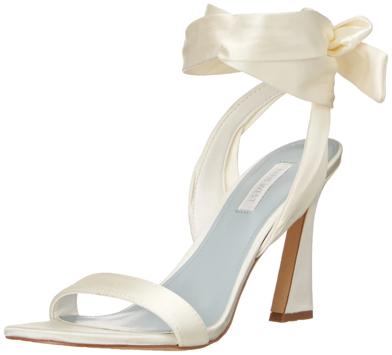 NINE WEST Women's Kelsie Heeled Sandal, Ivory, 4.5 UK