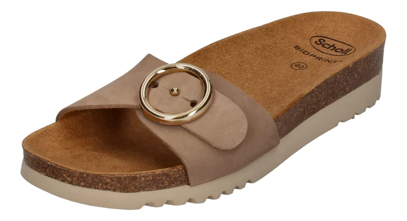 Scholl Women's Malibu' Mule Sandal, Taupe, 4 UK