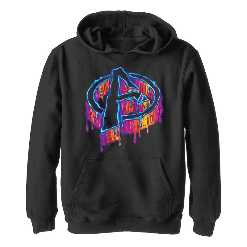 Marvel Unisex Children^Boy's Melting Avengers Icon Hoodie, Schwarz, L