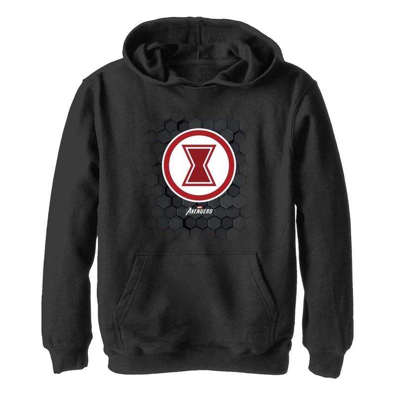 Marvel Unisex Children^Boy's Widow Hex Hoodie, Schwarz, L