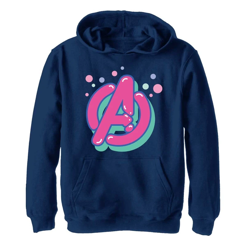 Marvel Unisex Children^Boy's Bubble Avengers Icon Hoodie, Marineblau Heather, L